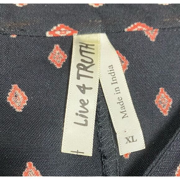 Live 4 Truth Black & Coral Print Long Sleeve Dress Size XL NWOT - Picture 4 of 6